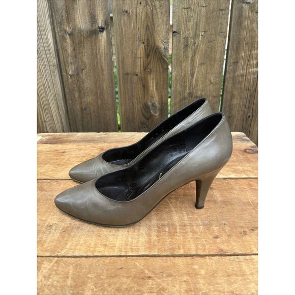 Vintage YSL Saint Laurent Paris 80 Pump Shoe Sz 8 M Paris Made In Italy - Picture 3 of 10